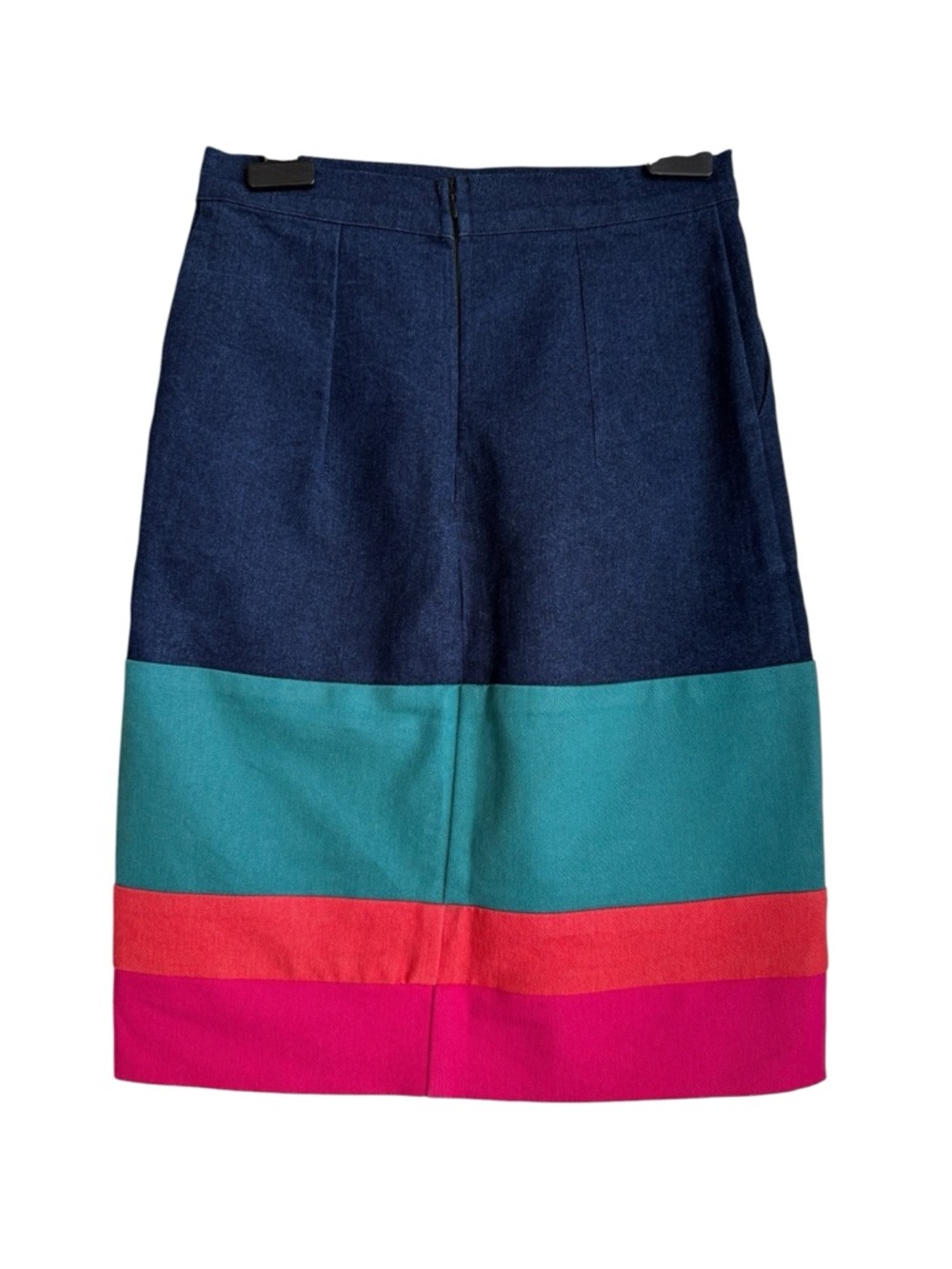 Vintage Colour-Block Jean Skirt - Made in Canada - Size S | HÉRICHER - Picture 3 of 7